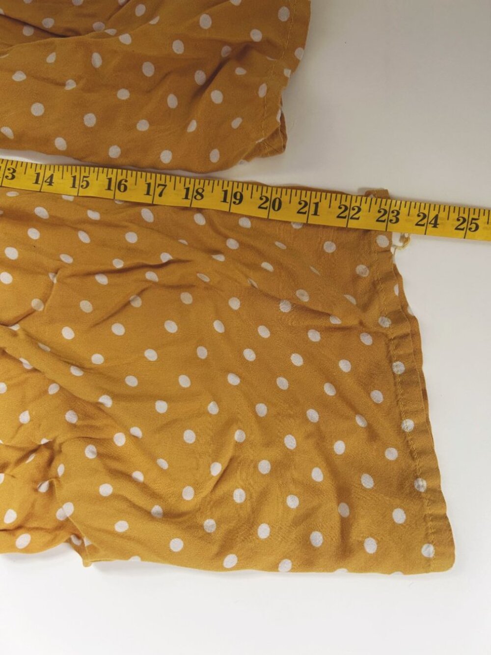 Polka Dot Mustard Yellow Wide-Leg Elastic Waist Pants Lightweight XS S Flowy Boh - Picture 7 of 8